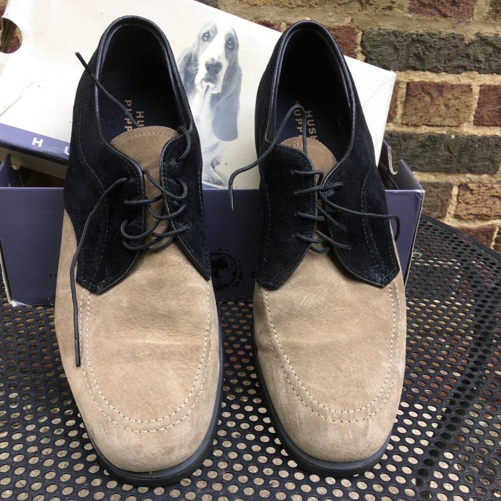 Hush Puppies Suede Derbys, black/taupe